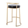 26" Faux Leather Contemporary Fixed-Height Round Counter Stool with Padded Seat and Metal Frame for Kitchen or Dining Room (Set of 2) - 4 of 4
