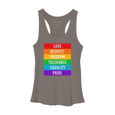 Adult Design By Humans Pride Rights Motto By PINHEAD66 Racerback Tank Top