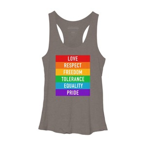 Adult Design By Humans Pride Rights Motto By PINHEAD66 Racerback Tank Top - 1 of 2