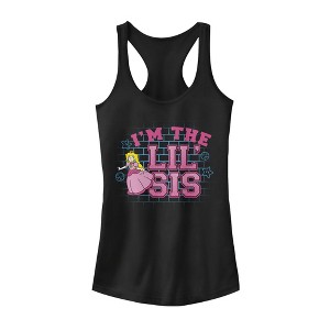 Juniors Womens Nintendo Lil' Sis Princess Peach Racerback Tank Top - 1 of 4