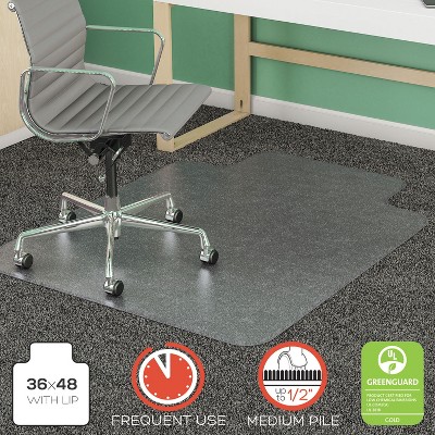 3'x4' Rectangle Solid Office Chair Mat Clear - Deflecto