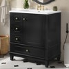 JUJABU 30" Freestanding Bathroom Vanity with Ceramic Basin, Soft-Close Door, 3 Drawers & Storage Shelves - 3 of 4