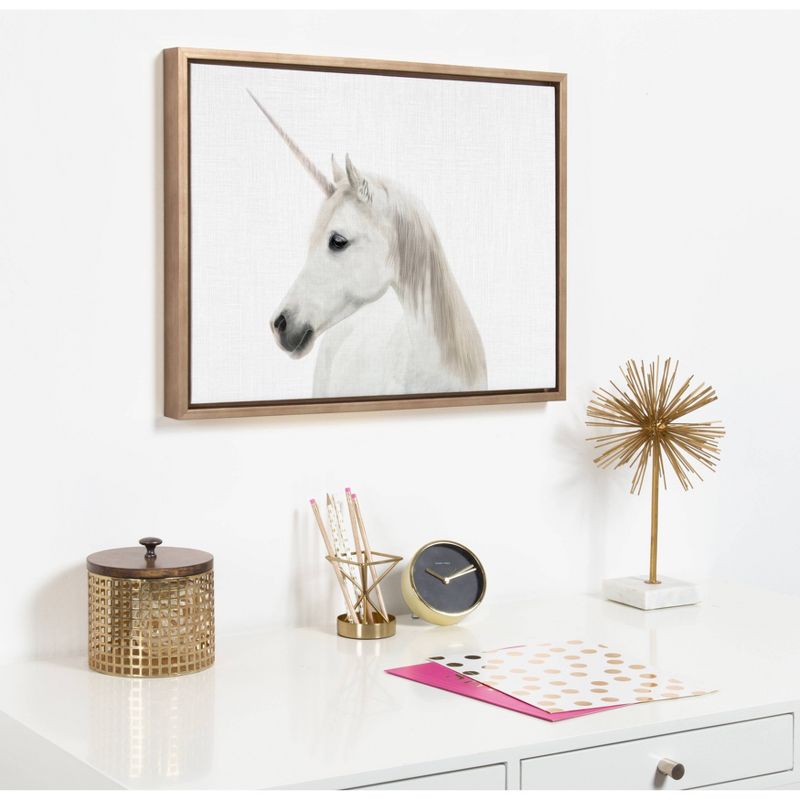 Sylvie Unicorn by Simon Te Framed Wall Canvas - Kate & Laurel All Things Decor, 5 of 7