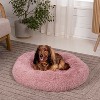 THE LICKER STORE Maisie Bohemian Glam Faux Fur Round Fluffy Calming Donut Pet Bed with Washable Cover - 2 of 4