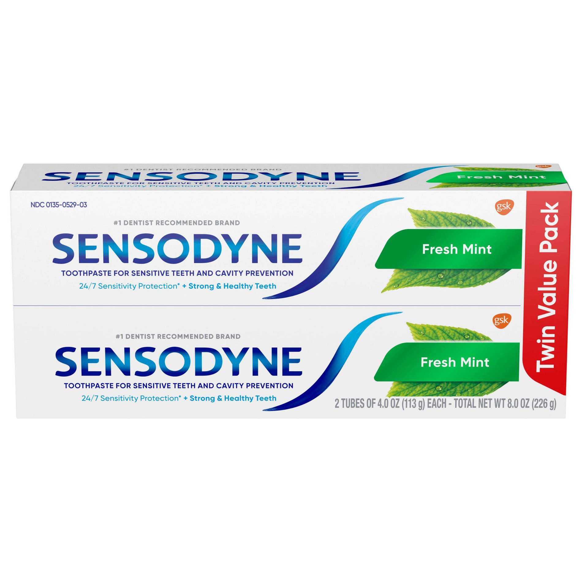 Sensodyne Fresh Mint Sensitivity Protection 2pk Toothpaste