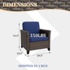 EAGLE PEAK Ocean Vista 2 Piece Outdoor Patio Chairs, Variated All-weather PE Wicker Single Dinnning Chairs with Cushions - 3 of 4