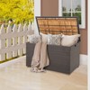 WELLFOR 134gal Patio Storage Bench PE Rattan Storage Box with Solid Wood Top - 2 of 4