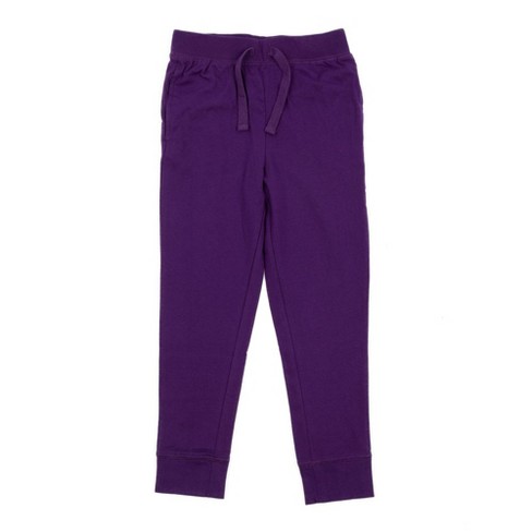 Leveret Kids Drawstring Pants Cotton Dark Purple 8 Year : Target