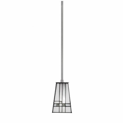 Toltec Lighting Apollo 1 - Light Pendant in  Graphite with 5" Square New Deco Art Glass Shade