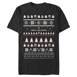Men's Nintendo Ugly Mario Holiday Sweater T-Shirt - 1 of 4
