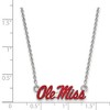 Black Bow Jewelry Sterling Silver Mississippi Rebels NCAA Necklace 18 Inch - 2 of 4