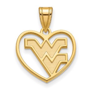 Black Bow Jewelry 14k Yellow Gold Plated Sterling Silver West Virginia Mountaineers NCAA Pendant - 1 of 4
