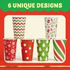 Joyfy 16 oz Christmas Hot Cups with Lids & Sleeves – Holiday Designs, Christmas Disposable Coffee Cups - 4 of 4