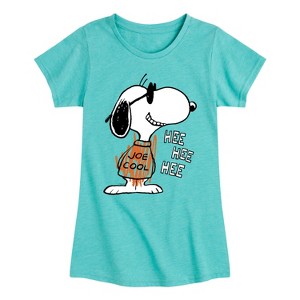 Girls' - Peanuts - Joe Cool Hee Hee Hee Fitted Short Sleeve Graphic T-Shirt - 1 of 4