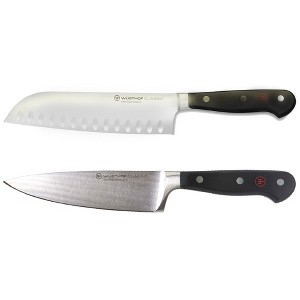 Wusthof Classic 7" Hollow Edge Santoku Kitchen Knife with Classic 6" Chef's Knife - 1 of 4