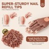 Saviland Pro 100PC Trainer Tip Refill System - Medical-Grade Acrylic Practice Tips for Nail Tech Certification Hand Kits. (Size: 100 Count) - 2 of 4