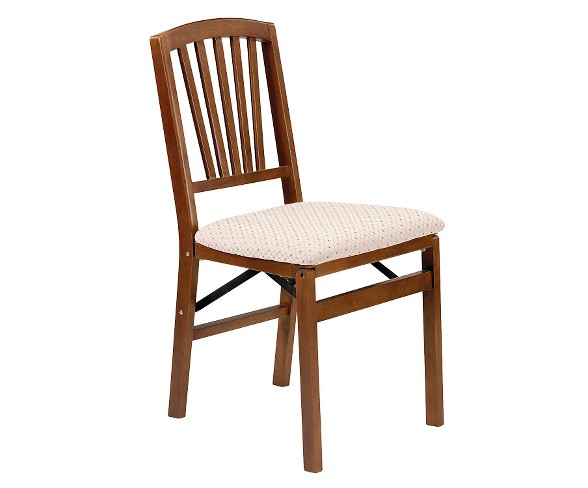 2 Piece Slat Back Folding Chair Fruitwood - Stakmore&#174;
