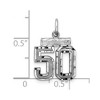 Black Bow Jewelry Sterling Silver, Varsity Collection, Small D/C Pendant, Number 50 - 3 of 4