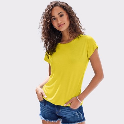 Women's Round Neckline Short Sleeve Top - LASCANA