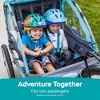 Instep Take 2 Foldable Nylon Bike Trailer Wagon with Double Seat, 5 Point Harness, and Folding Frame for Outdoor and Recreation, Blue - 2 of 4