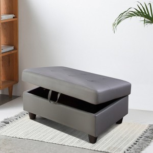 AndMakers 35 in. W Faux Leather Rectangle Ottoman with Storage - 1 of 4
