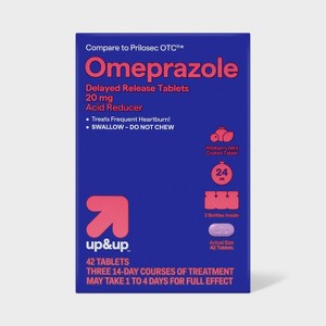 Omeprazole 20mg Acid Reducer Delayed Release Tablets - Wildberry Mint Flavor - 42ct - up&up™ - 1 of 4