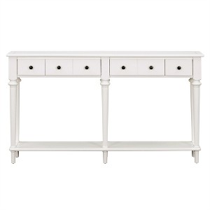 Tramull Retro Entryway Table with 4 Drawers & Shelf, Vintage Console Table for Hallway, Living Room - 1 of 4