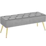 Yaheetech Modern Upholstered Button-Tufted Ottoman Footstool Bench for Bedroom