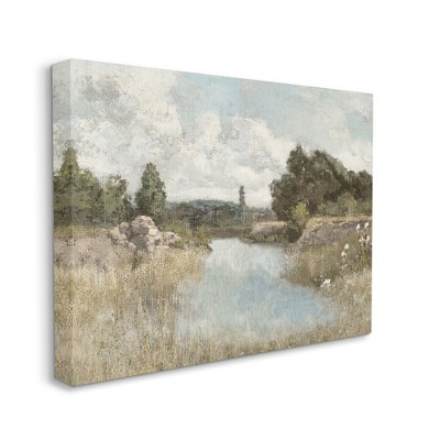 Nature Stream Wilderness Creek Landscape Wrapped Canvas Art