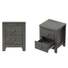 NicBex Set of 2 Nightstand with 2 Drawers,18.1 inch  Side Table with Retro Design and Storage Space,Bedside Table for Bedroom,Living Room,Gray/Brown - 4 of 4