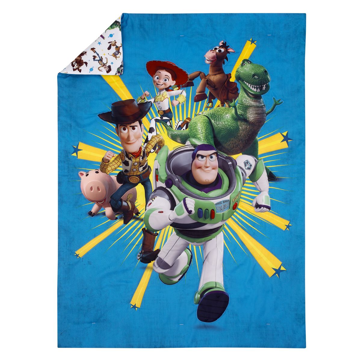 Disney Toy Story Taking Action Blue, Green and Yellow 4 Piece Toddler Bed Set - thumbnail 2