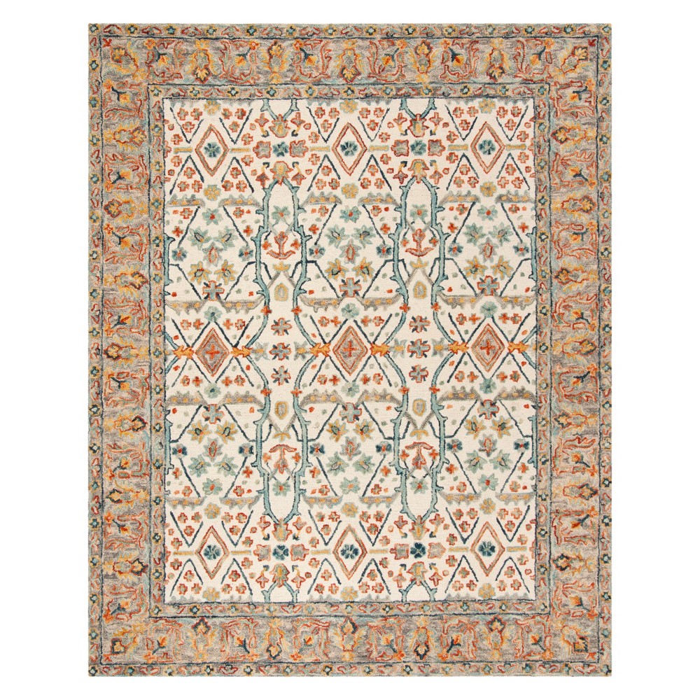 8'X10' Floral Tufted Area Rug Ivory/Blue - Safavieh