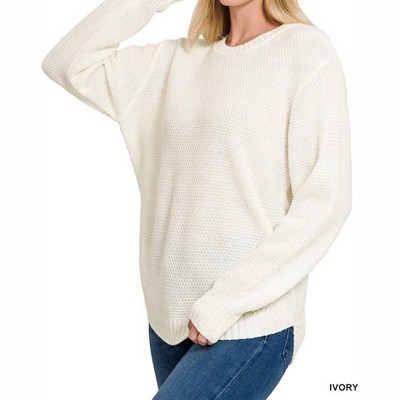 Women's Riley Round Neck Sweater - ZENANA