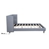 Okak Queen Bed Frame with Headboard, Queen-Size Bed with LED Lights, USB Ports and Outlets, Grey Queen Bed in Linen, Easy Assembly - 4 of 4