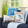 The Lakeside Collection Fishing Themed Embroidered Accent Pillows - 2 of 4