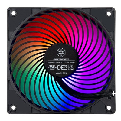 SilverStone Technology   120x120x25mm FDB bearing 0 to 2000rpm4pin PWM black frame Air Penetrator white fan blade ARGB