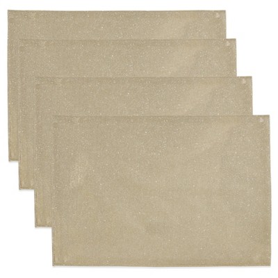 Champagne Shimmering Fabric Placemats Set of 4