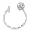 Slickblue Stainless Steel Women's Cuff Ring with Clear CZ, No Plating Finish, Pave Style, Timeless Look, Size 5-10 - 3 of 4