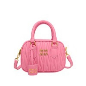 Paaaawaters Mini Pleated Crossbody Handbag with Gold-Tone Hardware Zipper Closure Pink - 1 of 3