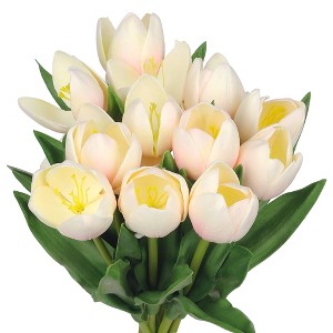 Unique Bargains Decoration Wedding Home Tulip Artificial Flowers 14.9" 12 Pcs - 1 of 4