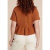 ELOQUII Short Sleeve Cardigan With Peplum - 3 of 4