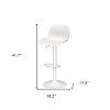 HomeRoots Set of Four White Heavy Duty Plastic and Metal Mid Back Adjustable Height Swivel Bar Chairs - 3 of 4