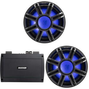 Kicker (2) 51MWE124 - MWE 12-Inch Premium Marine Subwoofer (Enclosure) 4-ohm & 48KXMA8004 Marine Amp Bundle - 1 of 4