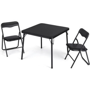 Folding Card Table and Chair Set of 5, Upholstered Foldable Table and Chair Set, Portable Metal Frame Children's Activity Table and Chairs Set - 1 of 4