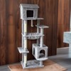 BENCMATE Pet Tower 63-Inch Multi-Level Cat Tree with Plush Perches, Scratching Posts, Spacious for Play, Relaxation, Gray, 22.44"*11.42"*18.5" - 2 of 4