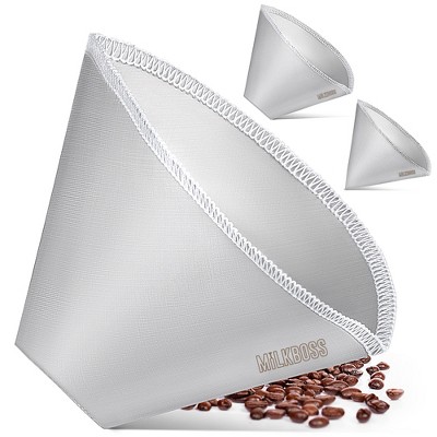 Milk Boss Pour Over Coffee Filter - Permanent Paperless Stainless Steel Reusable Coffee Filter - Filter #4