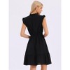 INSPIRE CHIC Women's Summer Casual V Neck Stand Collar A-Line Tiered Flowy Sleeveless Dress - 3 of 4