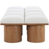 Meridian Furniture,Pavilion Cream Boucle Fabric Bench - 3 of 4