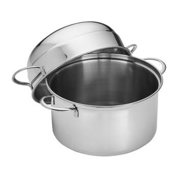 Demeyere Silver7 Stainless Steel Stockpot with Lid, 8 qt., Silver