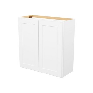 HOMLUX Easy-DIY 12 in D in Shaker White Ready to Assemble Wall Kitchen Cabinet 2 Doors-2 Shelves - 1 of 4